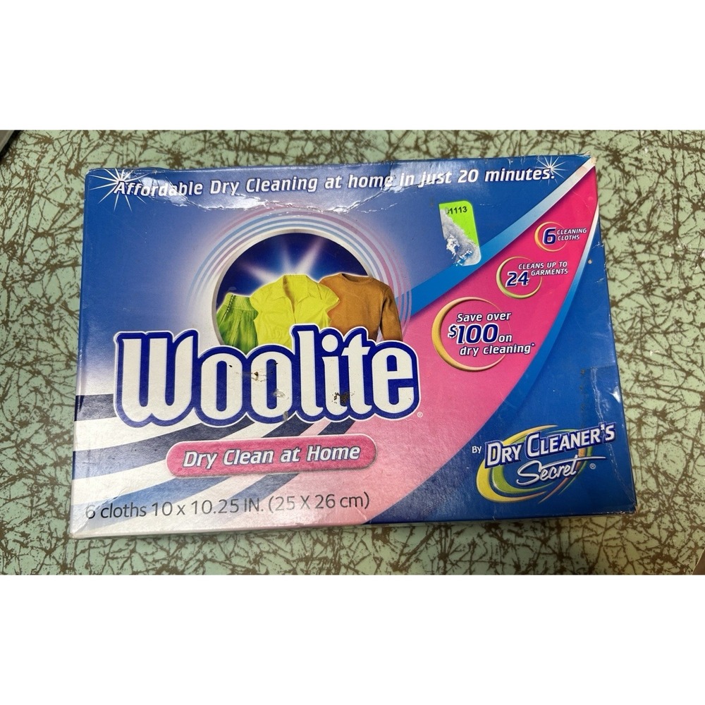 Woolite Dry Clean At Home By Dry Cleaner's Secret 6-Pack Cloths New